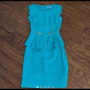 Awesome blue dress with gold zippers